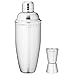 Barmix Martini Cocktail Shaker 24 Ounces, Stainless Steel, Jigger Included