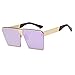 JOJO'S SECRET Oversized Square Sunglasses Metal Frame Flat Top Sunglasses JS009 (Gold/Transparent Red+Gold/Pink, 2.48)