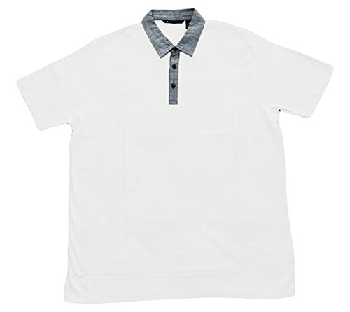 Sean John Polo Collared T-Shirt Chambray Pique (2XL, Bright White) Sean John Polo Collared T-Shirt Chambray Pique (2XL, Bright White)