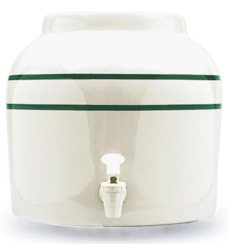 Ceramic Water Crock Dispenser - Double Green Line - Buy 