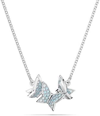 Amazon.com: Swarovski Lilia Y necklace, Butterfly, White, Rhodium
