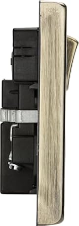 Knightsbridge 13A 2G Switched Socket Dual USB A+C Antique Brass Black Insert view 3
