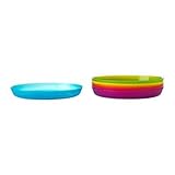 Ikea Kalas 501.929.59 BPA-Free Plate, Assorted Colors, 6-Pack (2, DESIGN 1)