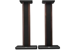 Edifier S2000MKIII Speaker Stands 25.7 inch Heavy Duty Hollowed Stands for Optional Sand Filling Tuning-Wood Grain Easy Assem