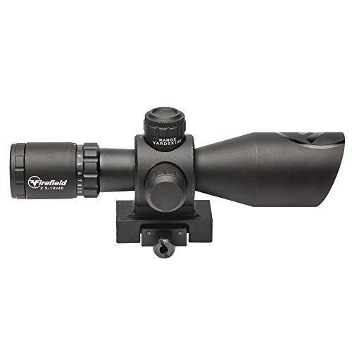 Firefield Barrage 2.5-10x40 Waterproof Riflescope Multi-Coated Scratch Resistant/Anti Reflective Glass with Illuminated Red and Green Mil-Dot Reticle