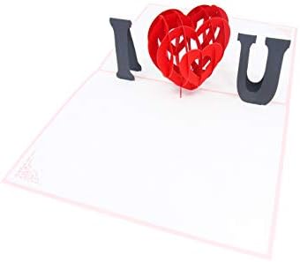 PopLife Pink I Love You Heart 3D Mother's Day Pop Up Card - Anniversary Pop Up Card, Valentines Surprise, Happy Birthday, Just Because - Gift for Her or Him - for Mom, for Daughter, for Wife