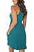 Unbranded Women's Sleeveless Loose Plain Dresses Casual Short Dress with Pockets Medium, 08 Acid Blue