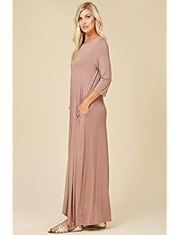 Vestidos casuales con mangas 3 4 y bolsillos laterales, diseño largo suelto, de Annabelle