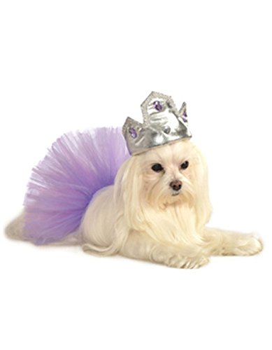 Rubies Costume Company Silver Tiara with Purple Stones Pet Costume Accessory
