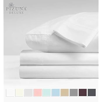 Soft 600 Thread Count Cotton Split King Sheets Set White, 100% Long Staple Cotton Cool & Breathable Bed Sheets fit Upto 15 inch Deep Pocket (White Split King Sheets for Adjustable Bed)