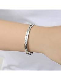 UNY Jewelry Inspirational Quote We've Been Mother and Daughter Right from The Start Gift from The Heart Bangle