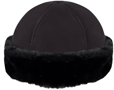 BOONJOVIA Unisex Genuine Sheepskin Leather Shearling Wool Beanie