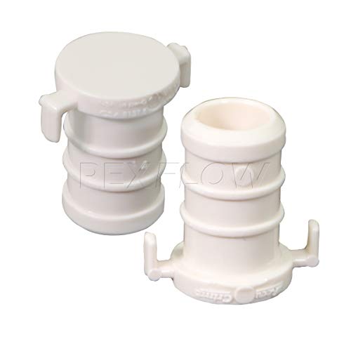 PEXFLOW PPPL0034-5 Plastic PEX Poly Alloy Plug End Cap Barb Pipe Fitting 3/4 Inch Pack of 5, 3/4, White - Thumbnail 2