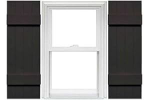 Mid America Board and Batten 14" 4 Board Joined Vinyl Standard Shutter (1 Pair) - 14 x 35 010 Musket Brown