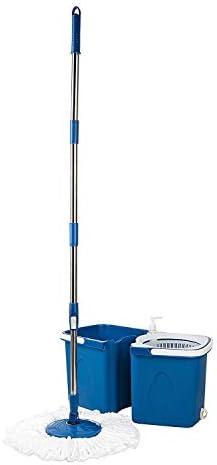 Anva Twin Bucket Spin Mop with 2 Refills and 1 Liquid Dispenser (Blue)