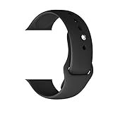 WESHOT Apple Watch Band, Silicone Soft Replacement Watch Band Strap For Apple Watch Sport Edition 38MM Black S/M