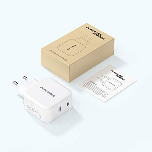 POWERADD Chargeur Secteur Mural USB C -30 W Quick Charge Protections Multiples avec Indicateur LED Compatibilité Universelle Compact et Portable Blanc pour Smartphone Tablette
