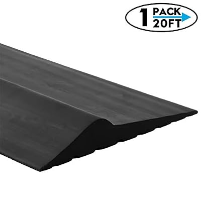 Weatherproof Universal Garage Door Bottom Threshold Seal Strip DIY Weather Stripping Replacement?Not Include Sealant/Adhesive (20Ft, Black)