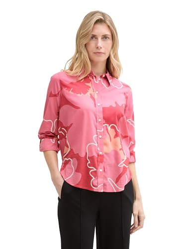 TOM TAILOR 1043213 Camicia da Donna, 37187-Pink Big Floral Shapes Design, 36