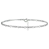 Sterling Silver Figaro Chain Anklet