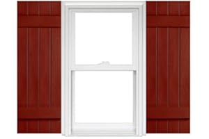 Polaris Homeside 4 Board and Batten Joined Vinyl Shutters (1 Pair) 14-1/2in. x 43in. - 051 Red