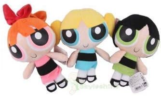 natugochi INC 3pcs / lot Powerpuff Girls Bubble Blossom Mao Stuffed Plush Doll Kawaii Toy Birthday