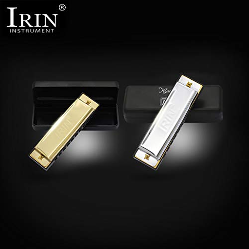Startview Harmonica Key of C 10 Hole 20 Tone Harmonica C Blues with Case Top Grade Professional (Gold)