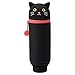 LIHIT LAB Kawaii Japanese Black Cat Stand Up Pencil Case For School Office College, Cute School Supplies, Animal Pen Holder Pouch Holder Teen Girls Artists, Travel Cosmetics Storage (A7712-3)