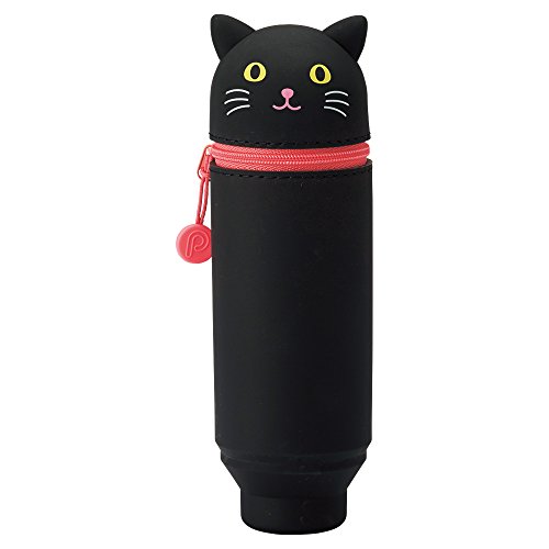 LIHIT LAB. PuniLabo Stand Up Pen Case (Pen Holder), Black Cat, 2.4