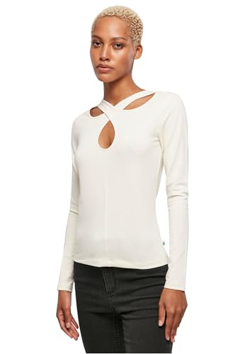 Urban Classics Ladies Crossed Cut Out Longsleeve Camiseta para Mujer, Blanco (Whitesand), 3XL