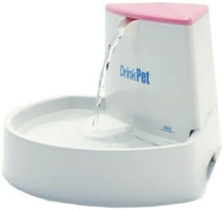 ELEOPTION Pet Drinking Fountain 2.5L Automatic Electric Cat Dog Kitten Pet Water Fountain Drinking Bowl (Pink)