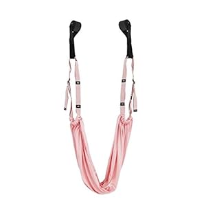Zcm Yoga Hammock Swing Adjustable Aerial Yoga Strap Hammock Swing Stretching Anti-gravity Inversion Exercises Multilayer Belt Door Flexibility Trainer (Color : Pink)