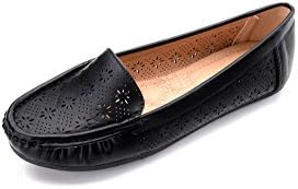 Ashley A Collection Bridget Women Drving Loafer Boat Shoes Slip on Moccasins- Black 9