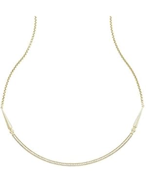 Scottie Hi Low Curved Necklace in Gold Plated & Cubic Zirconia