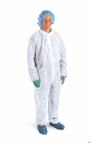 Medline CRI3000 Medium Weight Spun-Bound Coveralls, Open Wrists and Ankles, X-Large (Pack of 25)