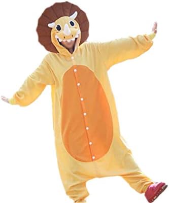 WOTOGOLD Animal Cosplay Costume Triceratops Unisex Adult Pajamas Yellow S