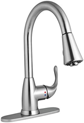 Century Home Living Single Handle Pull Down Sprayer Kitchen Faucet in Stainless Steel