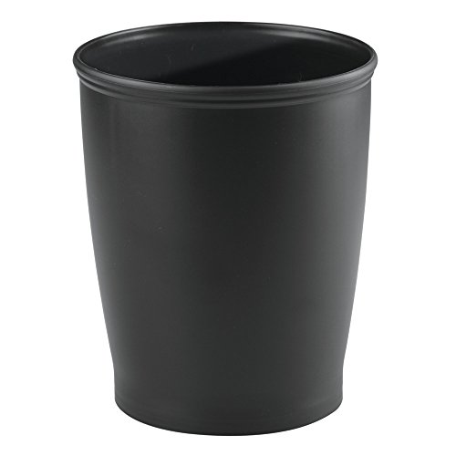 InterDesign Kent Wastebasket Trash Can for Bathroom, Kitchen, Office - Black