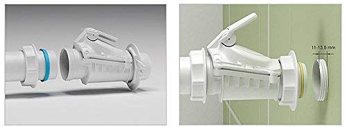 Rückstauverschluß Bad Küche 50 mm Abwasser Rohr Rückstau Abfluss Version A weiß – Bild 5