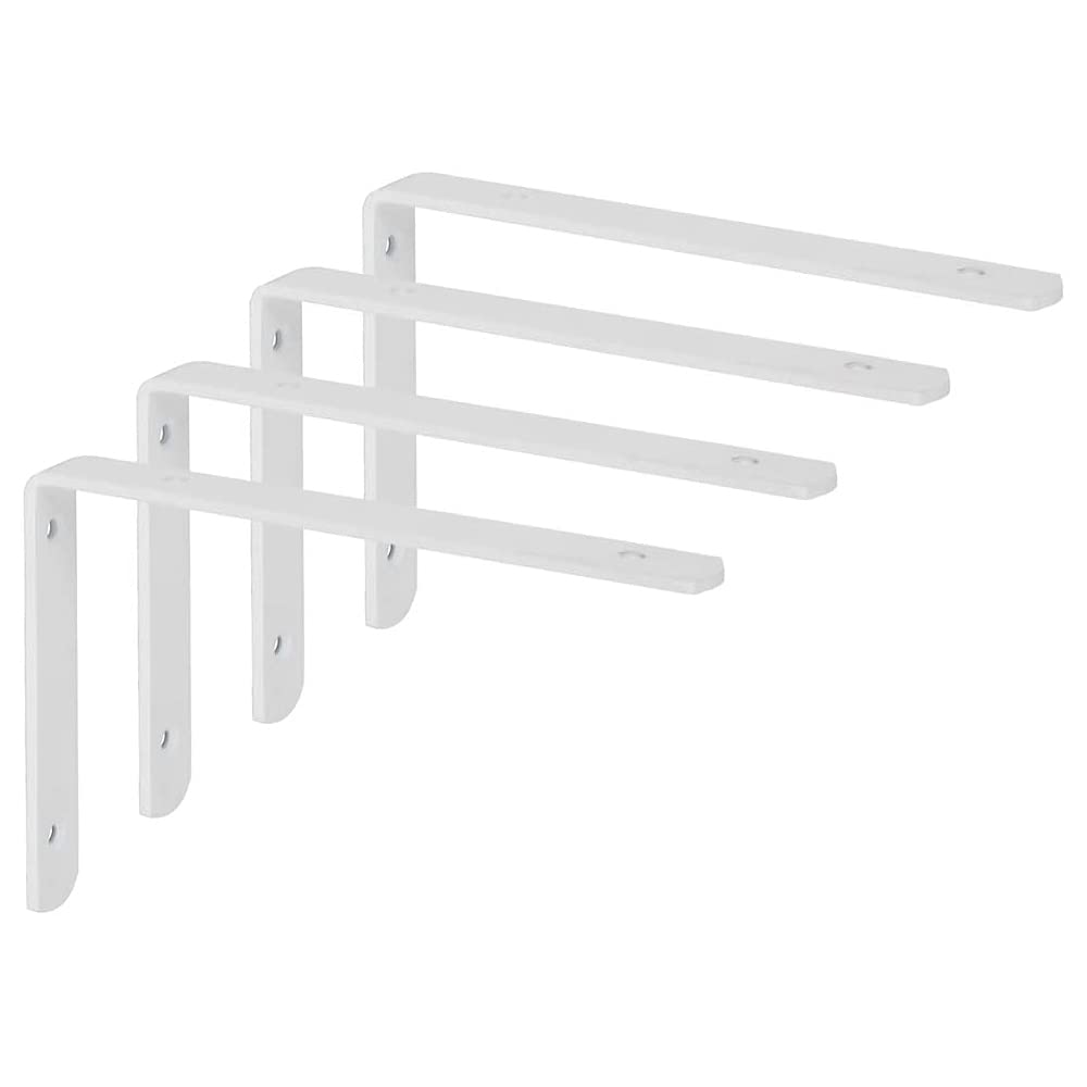 ANCLLO 4Pcs 200x140mm Floating Shelf Bracket Metal Brackets Heavy Duty Corner Brace Support Wall Hanging-White