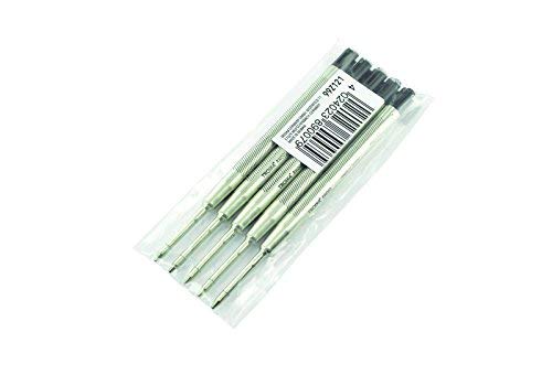 Troika Replacement Refill Set 99Z121 – Set of 5 – Ballpoint Pen Large Capacity Refill G2 – RW005 – Line Width M – 1 mm – Black – Metal – 99Z117 – Identical to Parker 50168900 among others – Original Troika Refill