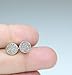 Beige Natural Druzy Quartz Gemstone Stud Earrings - Real Drusy Quartz- 8mm