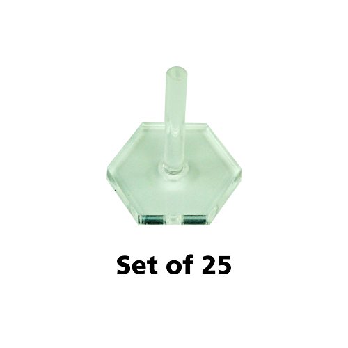 Acrylic Flight Stands, 20mm Hexagon, 3mm Clear, 1 inch Peg (25)