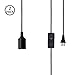 HESSION 2 Pack Plug-in Pendant Light, 16.4Ft Vintage Industrial Edison Light Socket Silica Gel E26/E27 Base, Black Round Hanging Pendant Light Cord, Hanging Lamp Extension Cable with On/Off Switch