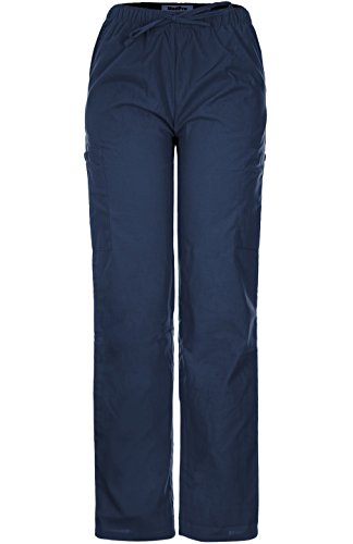 MedPro Women's Medical Scrub Set Mock Wrap and Cargo Navy L (GT-756)
