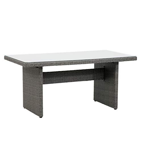 greemotion Lounge-Set Puri, anthrazitfarbenes Gartenmöbel-Set aus Polyrattan, Design-Sitzgruppe für in- und outdoor, inkl. Kissen in Grau – Bild 7