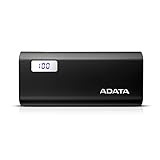 ADATA P12500D Dual USB Fast Charging Digital Disply 12500mAh Power Bank - Black (AP12500D-DGT-5V-CBK)
