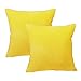 sykting Decorative Pillow Covers Solid Super Soft Short Plush Fuzzy Throw Pillow Covers for Bed Couch Chair Pack of 2 Square 18x18 inch Yellow