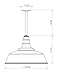 Steel Lighting Co. Manhattan Warehouse Light | Ceiling Mounted Pendant | 20 inch Dome | 12 inch Stem | Large Steel Barn Light Made in America | Matte Black Exterior/White Interior