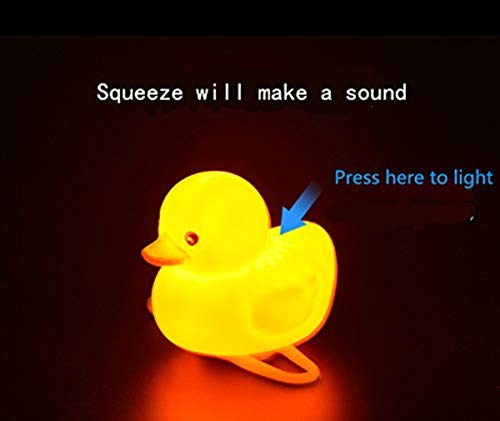 GOCOHHI Kids Bike Horn Cute Bicycle Lights Bell Squeeze Horns for Toddler Children Adults Cycling Motorcycle Yellow Duck Light Rubber Duck Helmet Toys (Pink, Duck+Helmet)